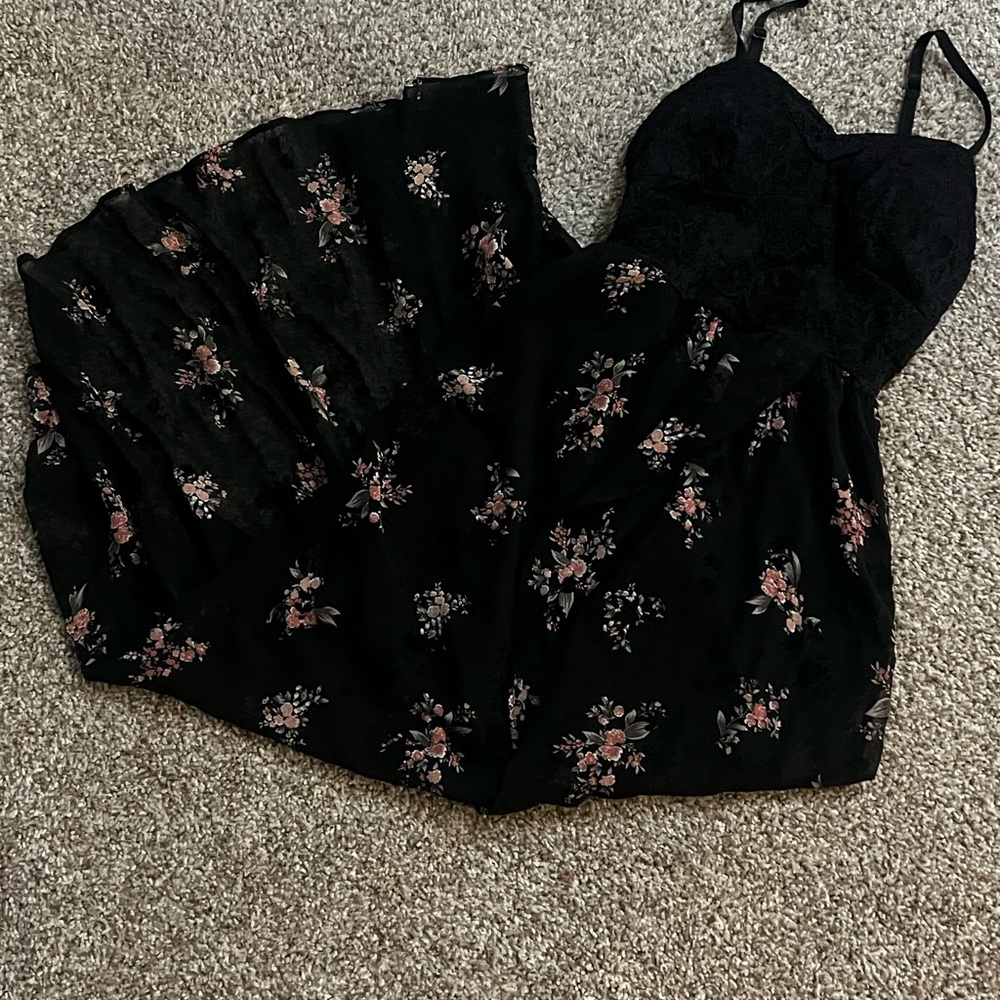 White Fox Boutique Black Floral Dress